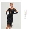1920S Retro Ball Embroidered Fringed Dress Cocktail Party Large Size Sequined Beaded Mesh Dress