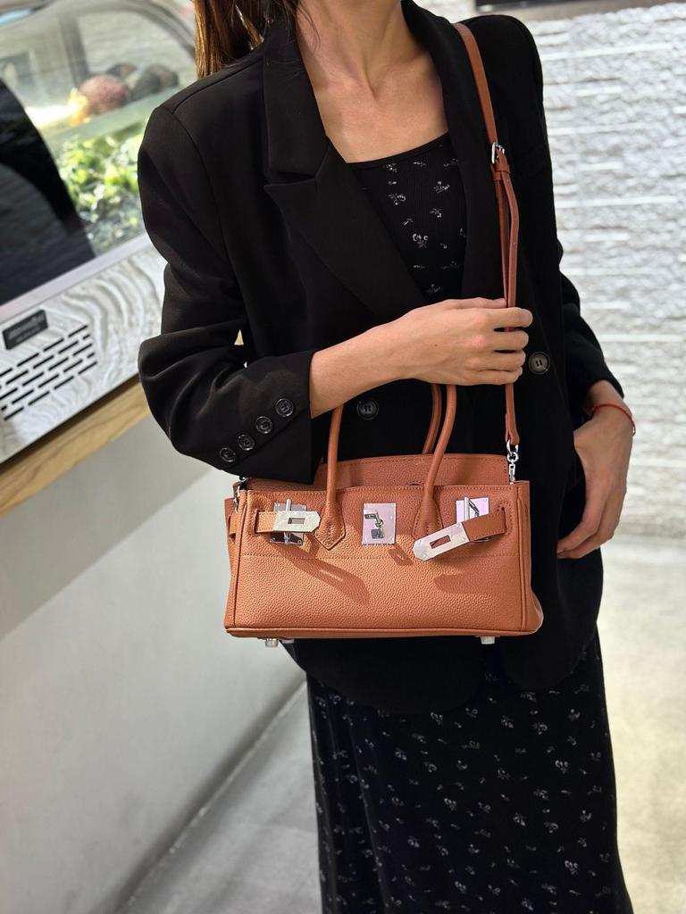 Platin Damen Herbst/Winter 2025 Französische Mode Kelly Crossbody Handtasche - Großes Fassungsvermögen