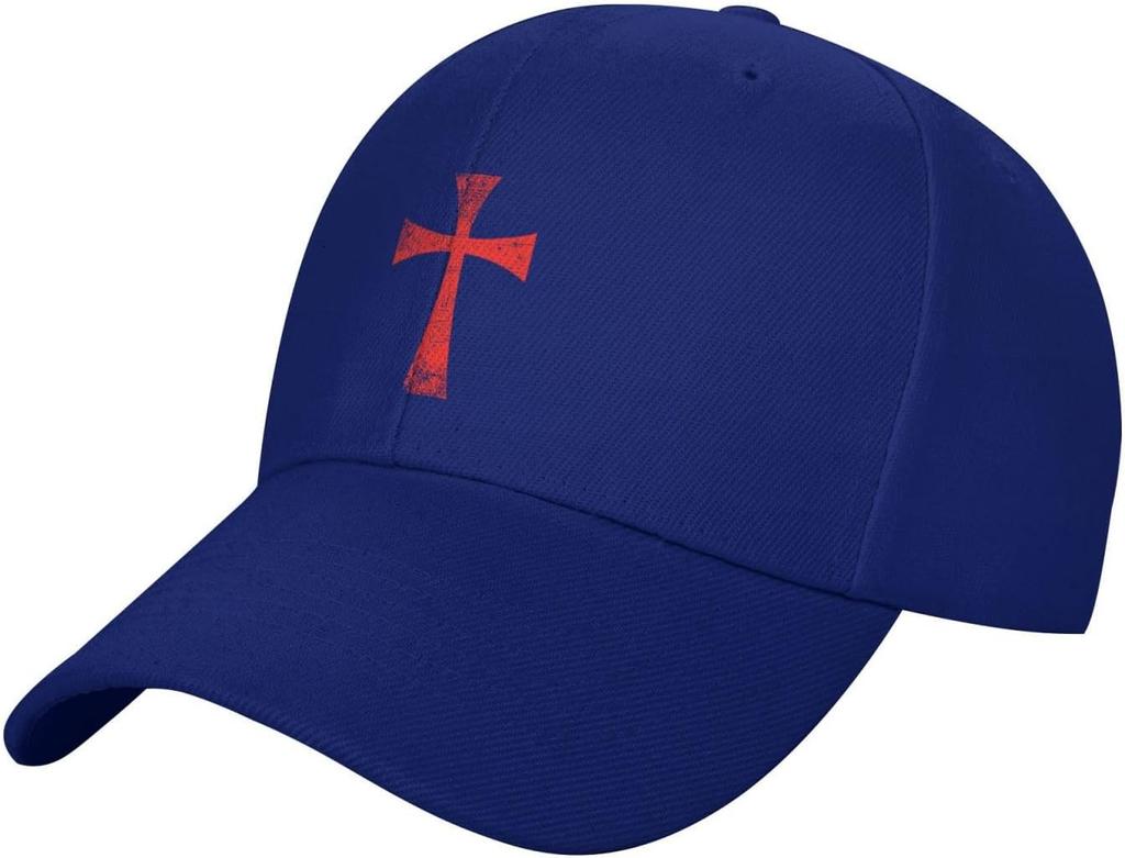 Crusader Knight Templar Cross Black Baseball Cap Unisex Adjustable Casual Dad Hat