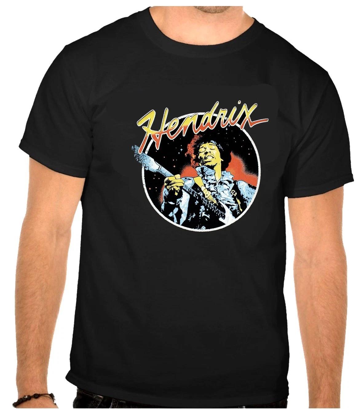 Jimi Hendrix Rock Music Logo Black T-Shirt -1386- L