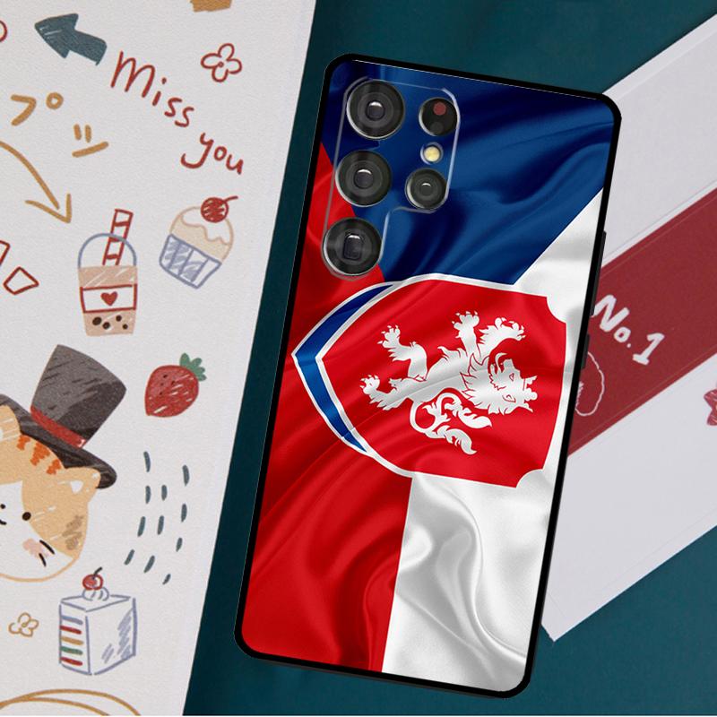 

Чехол для телефона с флагом Чешской Республики для Samsung Galaxy S23 S21 S22 Ultra S8 S9 S10 Note 10 Plus S20 FE Cover Funda Galaxy S9