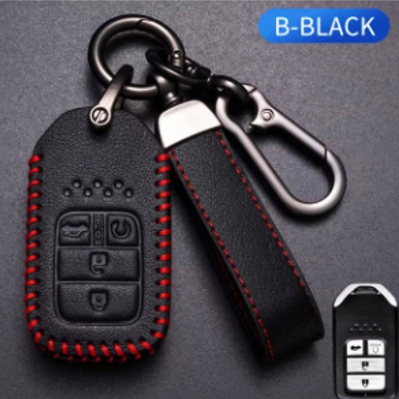 Leather Car Remote Key Cover Case Shell For Honda Civic City Accord CRV CR-V XR-V Odyssey Vezel Jade Crider Fit Accessories