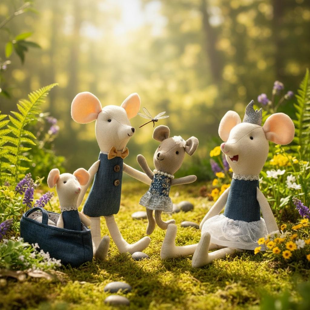 The Mouse Family kawaii plush Little Mouse Plush dolls Stuffed Animal Cartoon Kids Toys for Girls Baby Christmas Gift