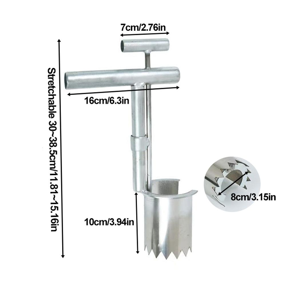 Plant And Fruit Tree Seedling Transplanter Metal alloy Soil Sampler Handheld Garden Barrel Transplanter Agricultural Puncher
