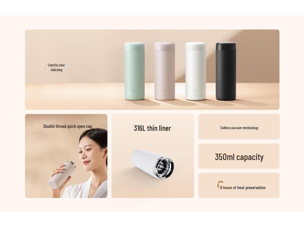 Xiaomi Mijia Pocket Edition 316L Edelstahl-Thermoskanne – Tragbar und stilvoll für alle Altersgruppen