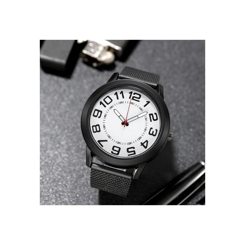 Classic Quartz Watch For Men With Silicone Strap Business Style Nonwaterproof Watch For Office Use