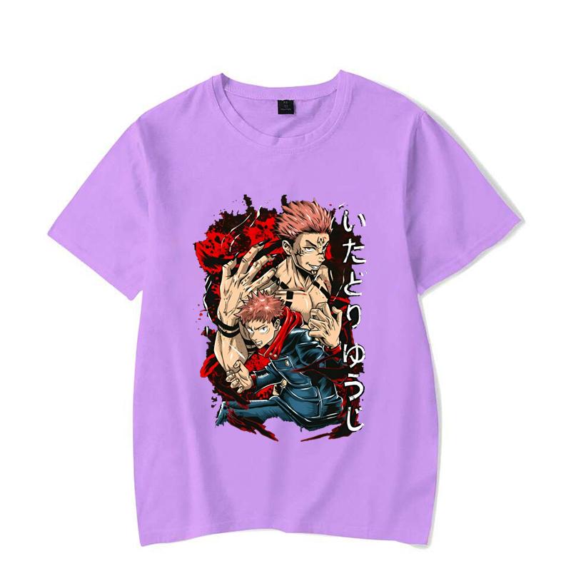 Hot Ryomen Sukuna Itadori Yuji Printing T-shirt Women Fashion Short Sleeve Anime Street Casual Personality Summer T-shirt