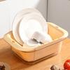Large Capacity Double-Layer Draining Basket Retractable Vegetable Washing Basin  Vegetable Washing