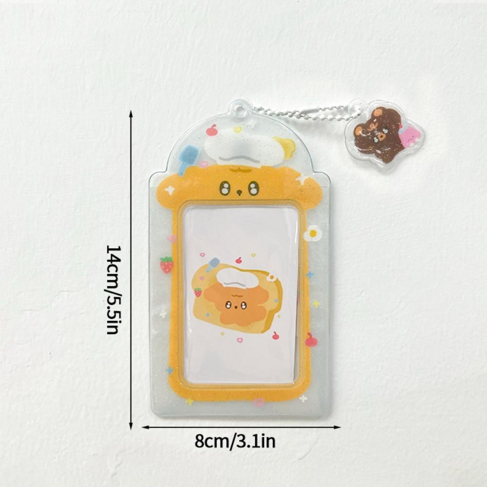 New Cartoon Photo Card Holder 3 Inch PVC Cards Sleeve with Keychain K-Pop Idol Photocard Case
