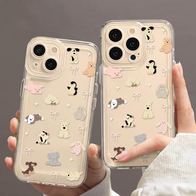 Cute Animal Graphic Phone Case For iPhone 17 16 15 11 12 14 13 Pro Max Mini X XS XR 7 Plus 16E Air Shockproof Soft Cover Fundas