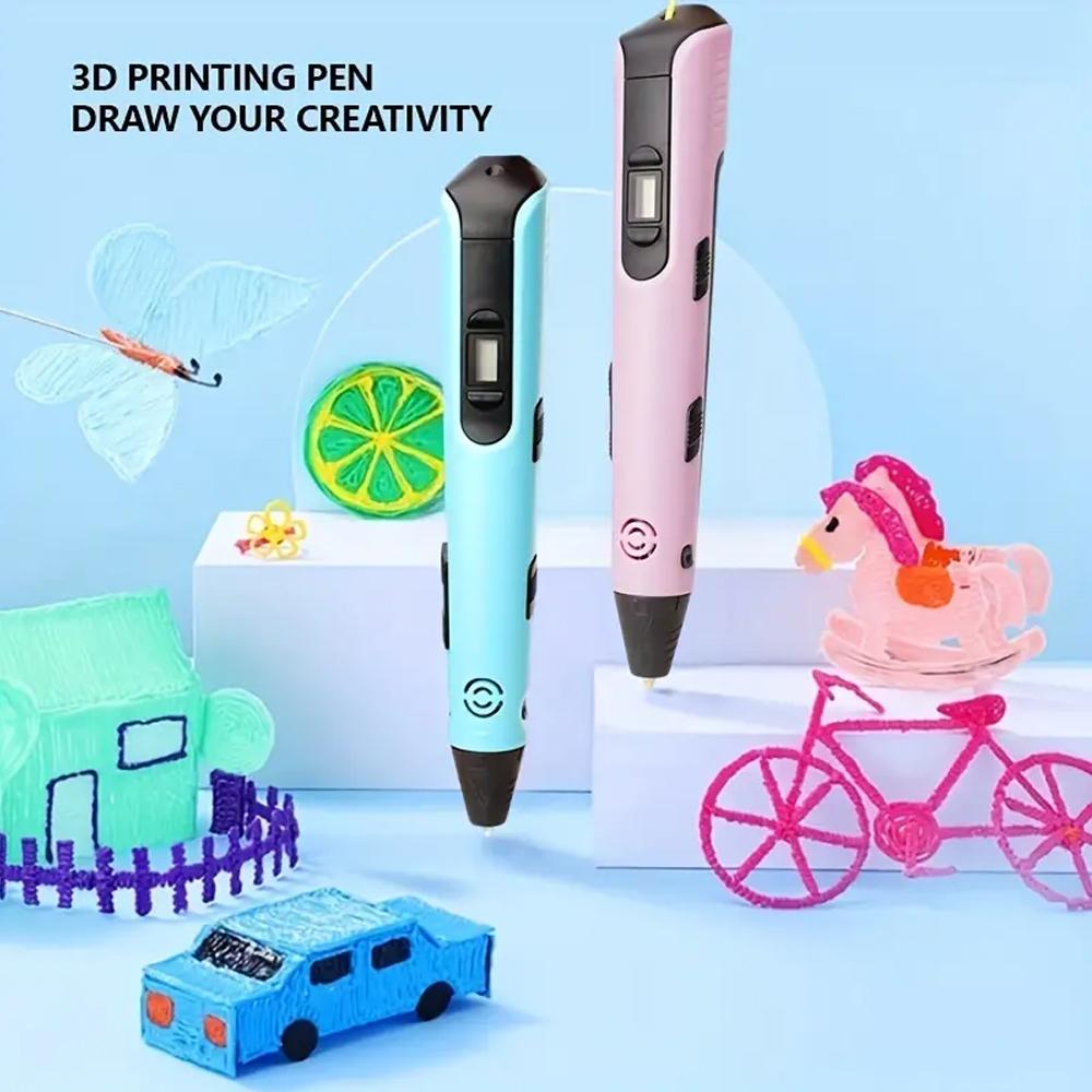 3D Printing Pen Upgraded Children DIY Painting Toys LCD Screen Creative Handmade Toys Niche Holiday Gift 9M PLA
