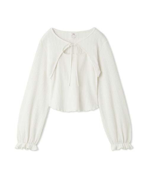 SNIDELHOME Yuko Araki Short Bolero and Tank Top Set SHCT242090 White Women's