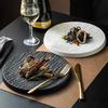 BEPAN 1PC Creative Rock Pattern Ceramic Plate Japanese Tableware Western Food Tray High-end Steak Plate Hotel Commercial