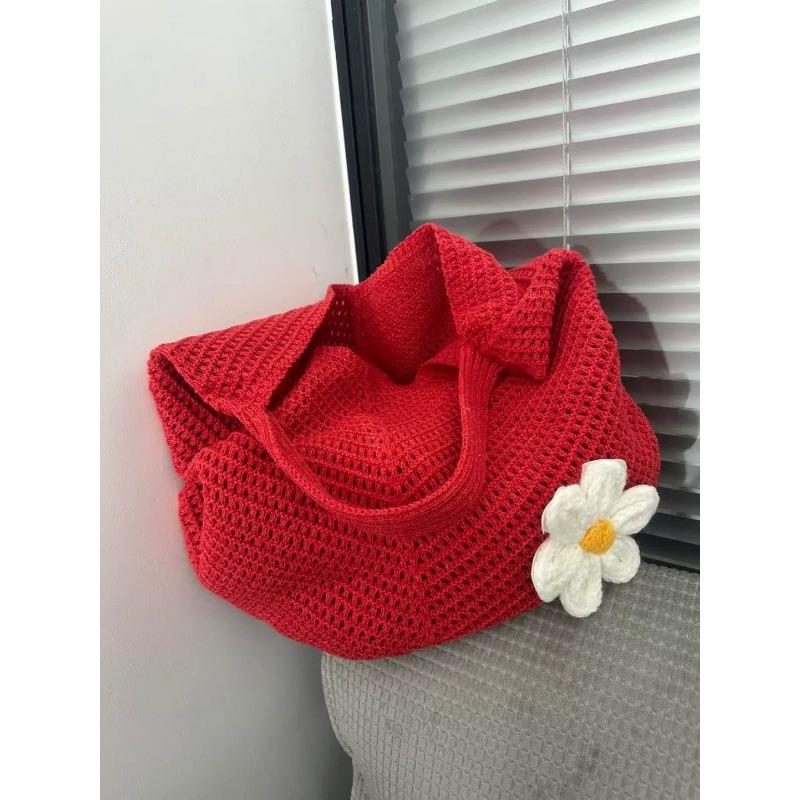 

Сумка через плечо на одно плечо для пляжного отдыха, модная сумка-тоут большой вместимости красный