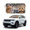 1Pcs Black Cat Pattern Windshield Sunshade UV Rays Heat Blocker Keeps Vehicle Cool Unique Design Fit Sedans SUVs Trucks RVs