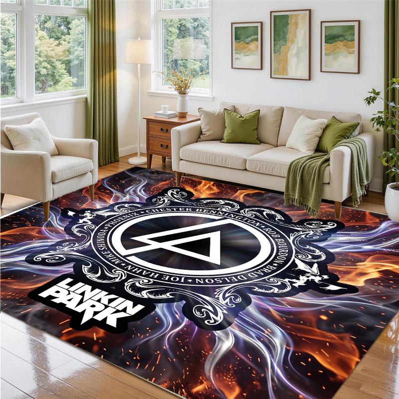 Linkin Park Design Crystal Velvet Rug Soft Decorative Mat for Bedroom Entrance