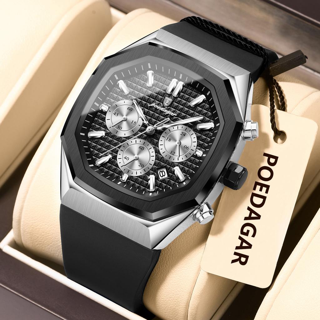 Topmarke Luxus Multifunktions Sechs-Zeiger Kalender Herrenuhr Großes Zifferblatt Business Modeuhr