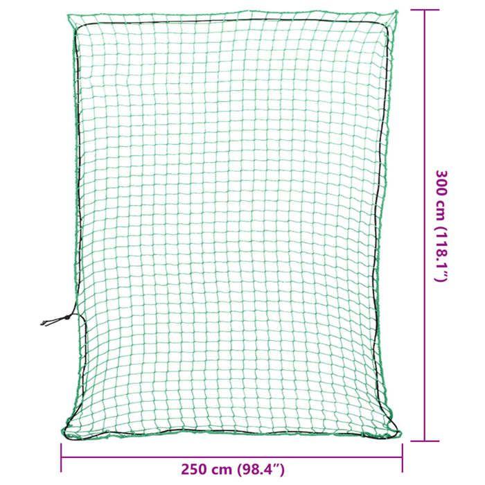 VidaXL Filet pour remorque avec corde élastique vert 3x2,5 m PP, filet de chargement, filet de chargement pour remorque, 4012238