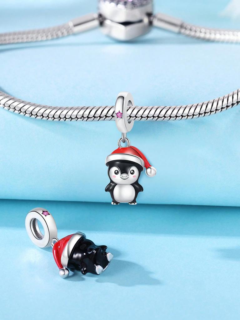 Charms Plata Christmas Snowflake Penguin Beads Charm Copper Plated Fit Charms Original Bracelet For Jewelry Making Diy Charm