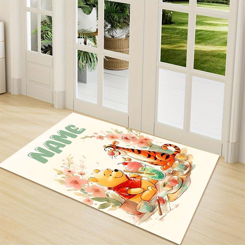 Custom Name Eeyore's Butterfly Adventure Carpet Rug Customizable Soft Washable Anti-Slip Home Living Room Sofa Mats Personalized Rug. 0909426