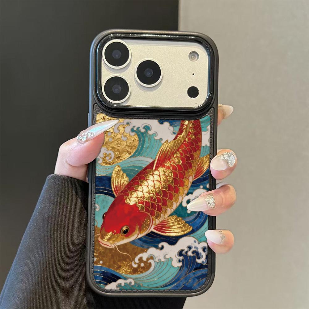 Koi, der Glück bringt Handyhülle Für iPhone 17 17Air 15 14 13 12 11 16 Plus 16 Pro Max Stoßfeste Weiche Hülle Funda Schale