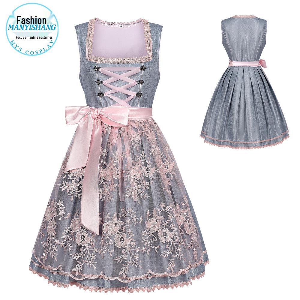 

Bavarian Oktoberfest Costume Lace-Up Dress Maid Set 2025 XXL
