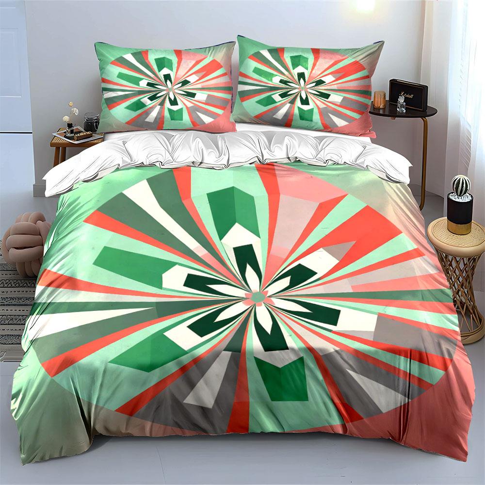 Geometric Pattern Home Decor Set Soft Comfortable Duvet Cover Bedding Set Included 1*Duvet Cover & 2*Pillowcases, Gift
