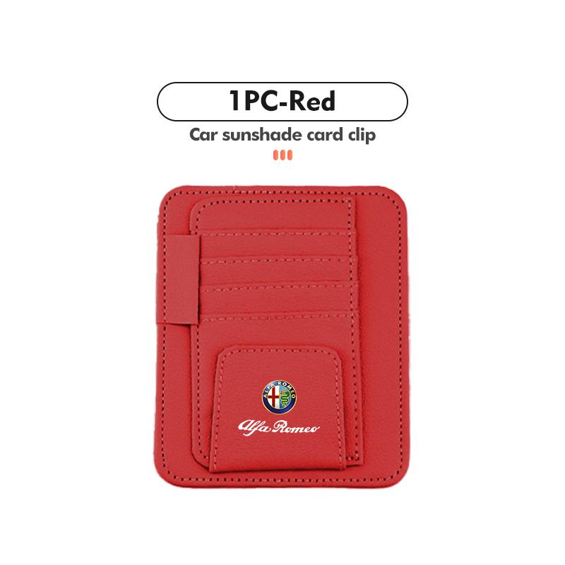 

For Alfa Romeo Car Sunshade Storage Bag Card Sunglasses Organizer Holder Accessories For Alfa Romeo GT Stelvio F1 Brera Volante