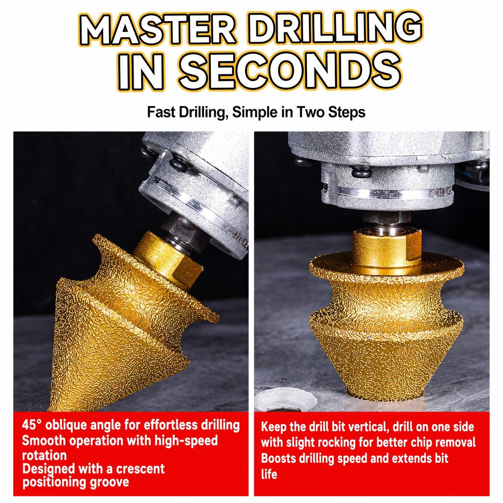 Diamond Beveling Grinding Head for Angle Grinder Diamond Core Drill Bit Multi-Function for Chamfering Hole Enlarging Polishing
