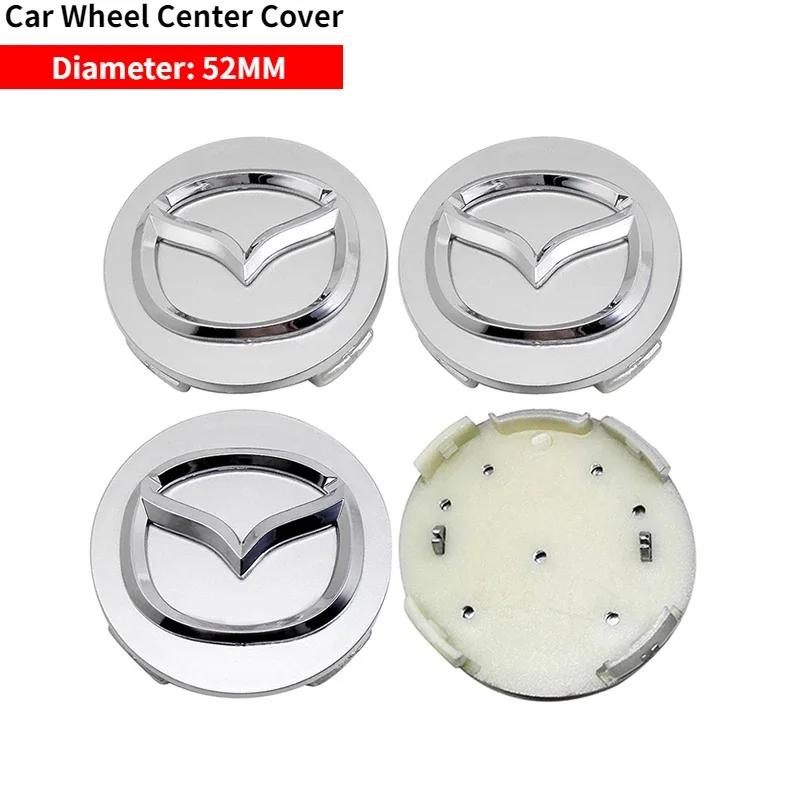 52/56/60mm Car Tire Center Hub Caps Emblem Covers for Mazda Atenza MX3 CX3 CX5 2 3 6 323 626 RX8 RX7 Protege Axela Speed