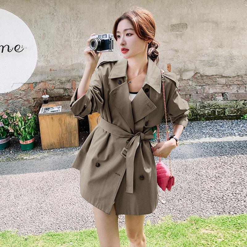 Frühlings-Windjacke, lockerer, schmaler Mantel, mittellange Windjacke, Damenmantel mit elegantem Temperament