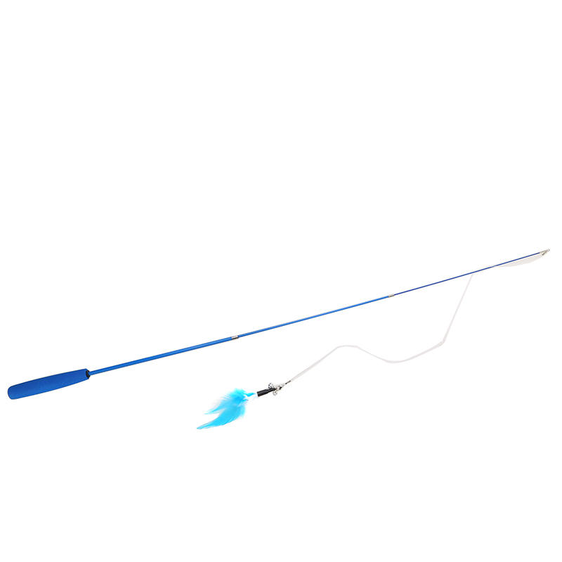 

Interactive Cat Feather Toy Feather Teaser Stick Wand Pet Retractable Feather Bell Refill Replacement Catcher Product for Kitten