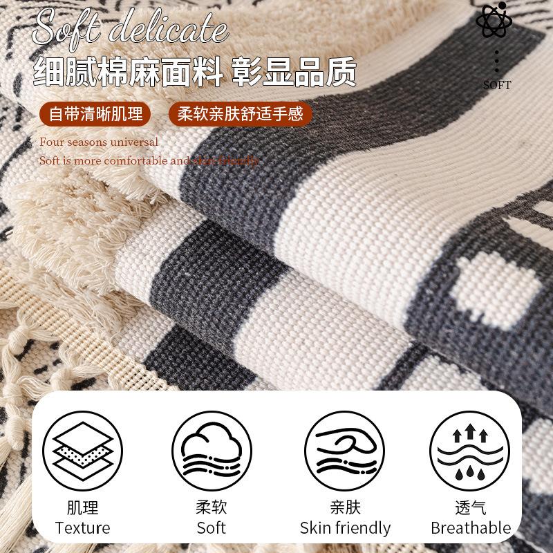 Cotton And Linen Sofa Cushion, Four-Season Universal Non-Slip Seat Cushion, Bohemian Wind B & B, Thickened Linen Sofa Cover Cover Cloth