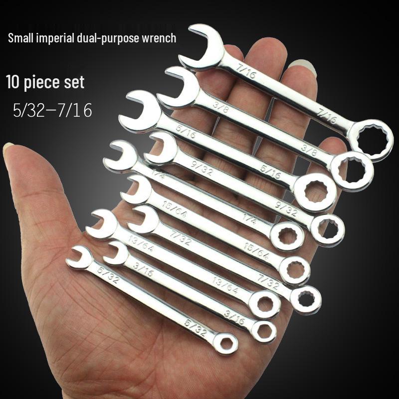 Mini Metric & Imperial Wrench Set 4-11mm Box/Open End