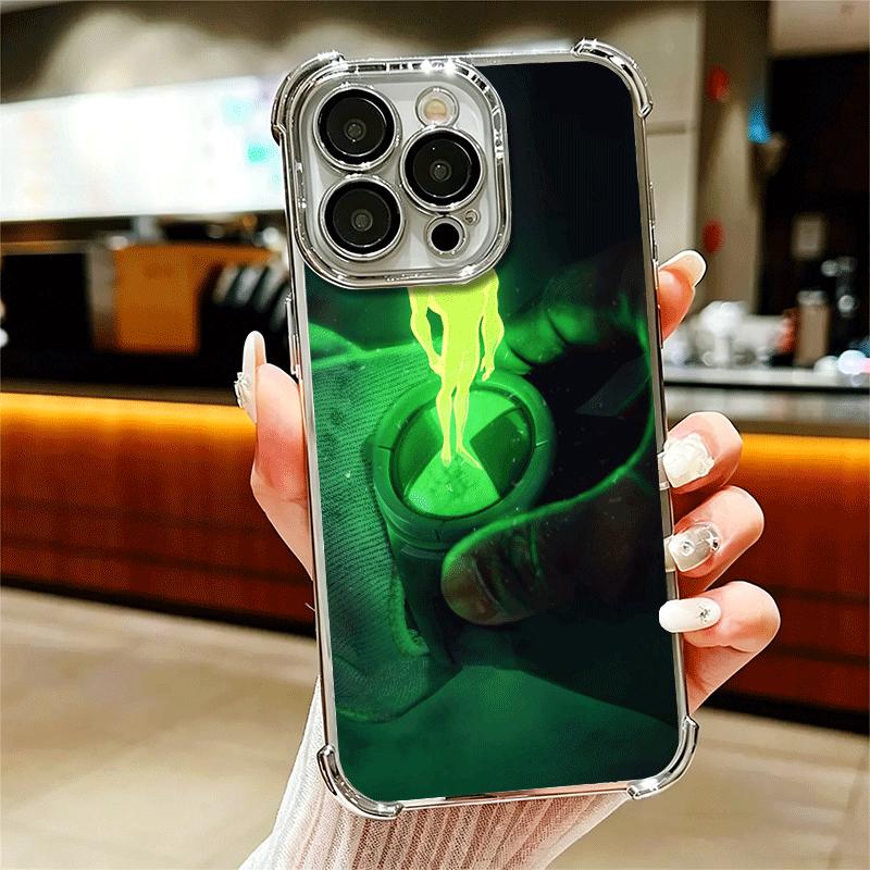 Cartoon Ben 10 Plating Phone Case For Iphone 16 17 Pro Max Air 16E 14 15 Plus 12 13 Mini Anti-Fall Airabag Cover