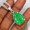 41 Ct Natural Emerald 925 Sterling Silver CERTIFIED Beautiful Pear Pendant AI-119-NS