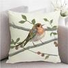 Farmhouse Summer Pillow Covers 18x18 Inch Bird Decorative Outdoor Square Linen Pillowcase Cushion Case for Sofa Couch