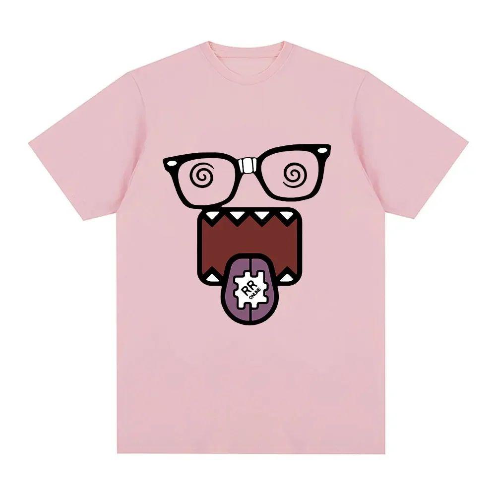 Funny Meme Domo Kun T-shirt Men's and Women's Casual T-shirt Retro Short Sleeved Print Cotton Oversized T Shirt Top Street Wear