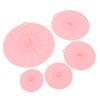 Silicone Lid Set Heat Resistant Reusable Microwave Splatter Cover Food Suction Lid for Bowls Pots Pans 5pcs