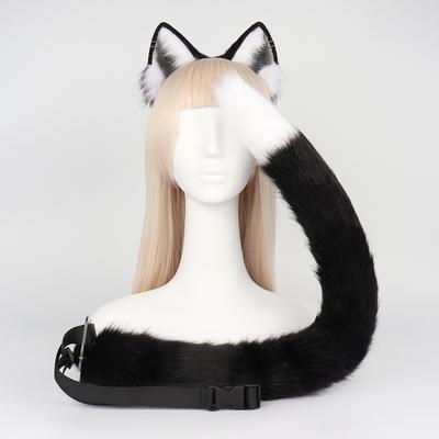 Simulation Plush Cat Ears Cat Tail Halloween Beast Ears Beast Tail Suit Cosplay Headband Cosplay Accessories
