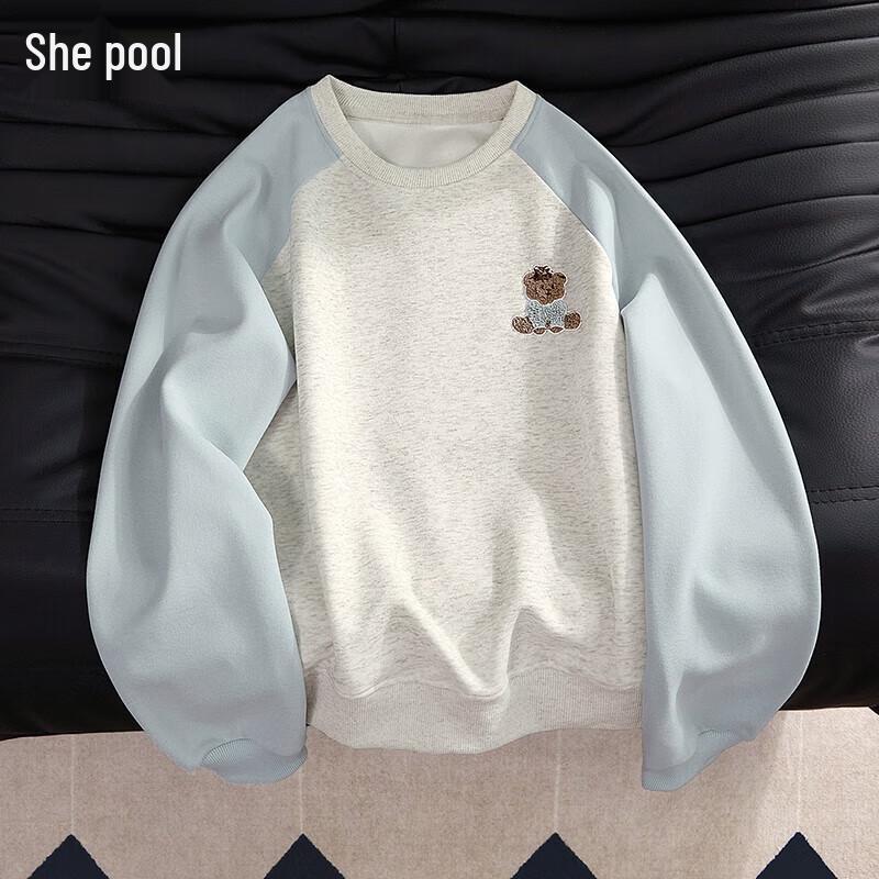 

Women s Raglan Sleeve Embroidered Loose-Fit Sweatshirt M