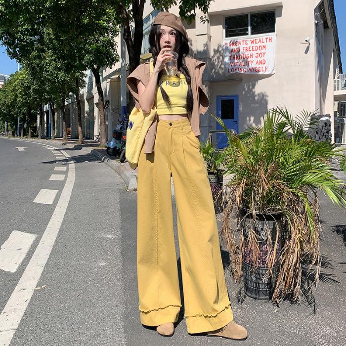 

2025 Women s High-Waisted Loose Wide-Leg Jeans: Autumn Drape Style S