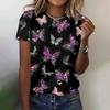 Women's T-shirt with round neck and short sleeves
