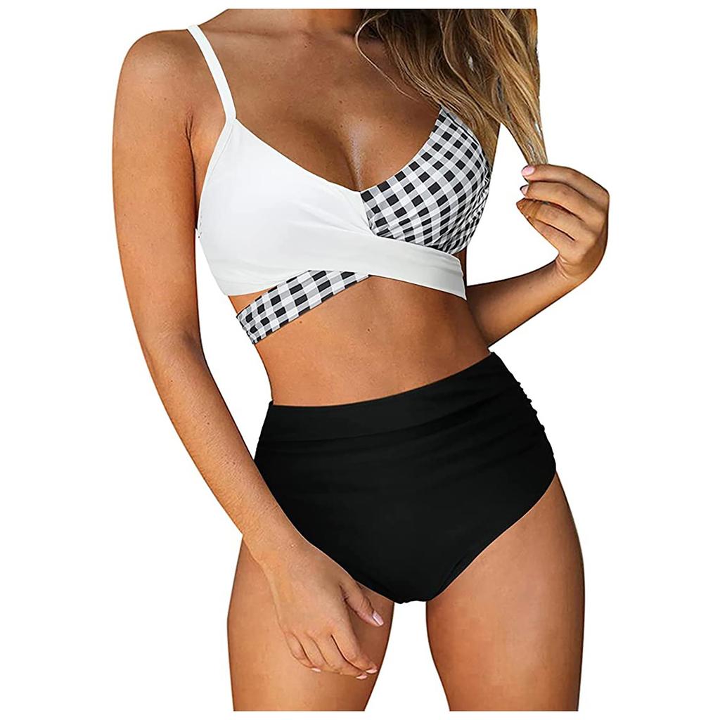 Women's Striped Printing Padded Push Up 2 Piece Bikini Sets Swimsuits Beachweart