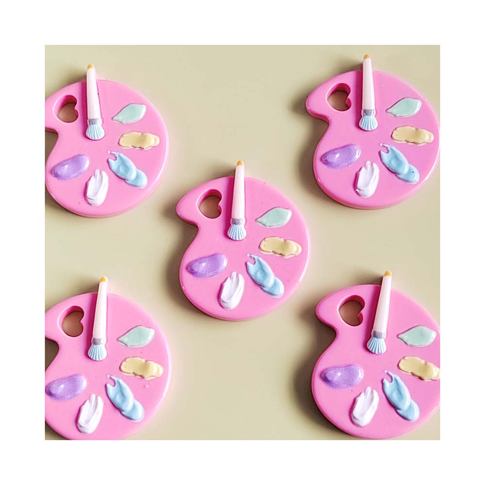 100pcs Resin Cartoon Simulation Drawing Board Brush Flatback Cabochon Scrapbook DIY Hair Bow Decor Slime Charms Accessories