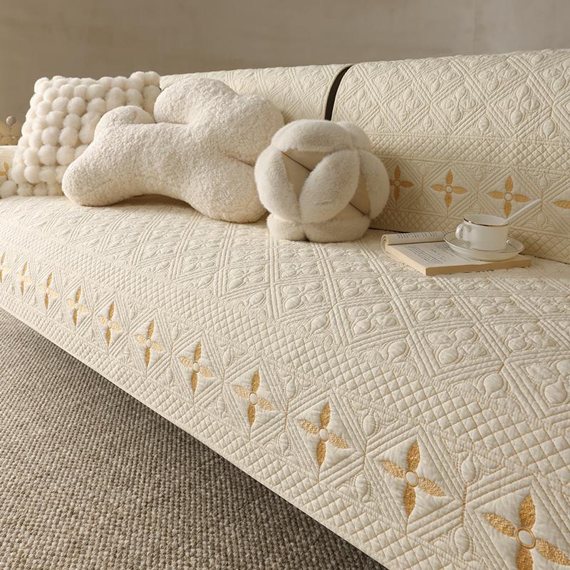 Cotton Sofa Cushion Cotton Fabric Non-slip Simple Universal Washed Cotton Sofa Cover Cover New Cover Cloth Cushion