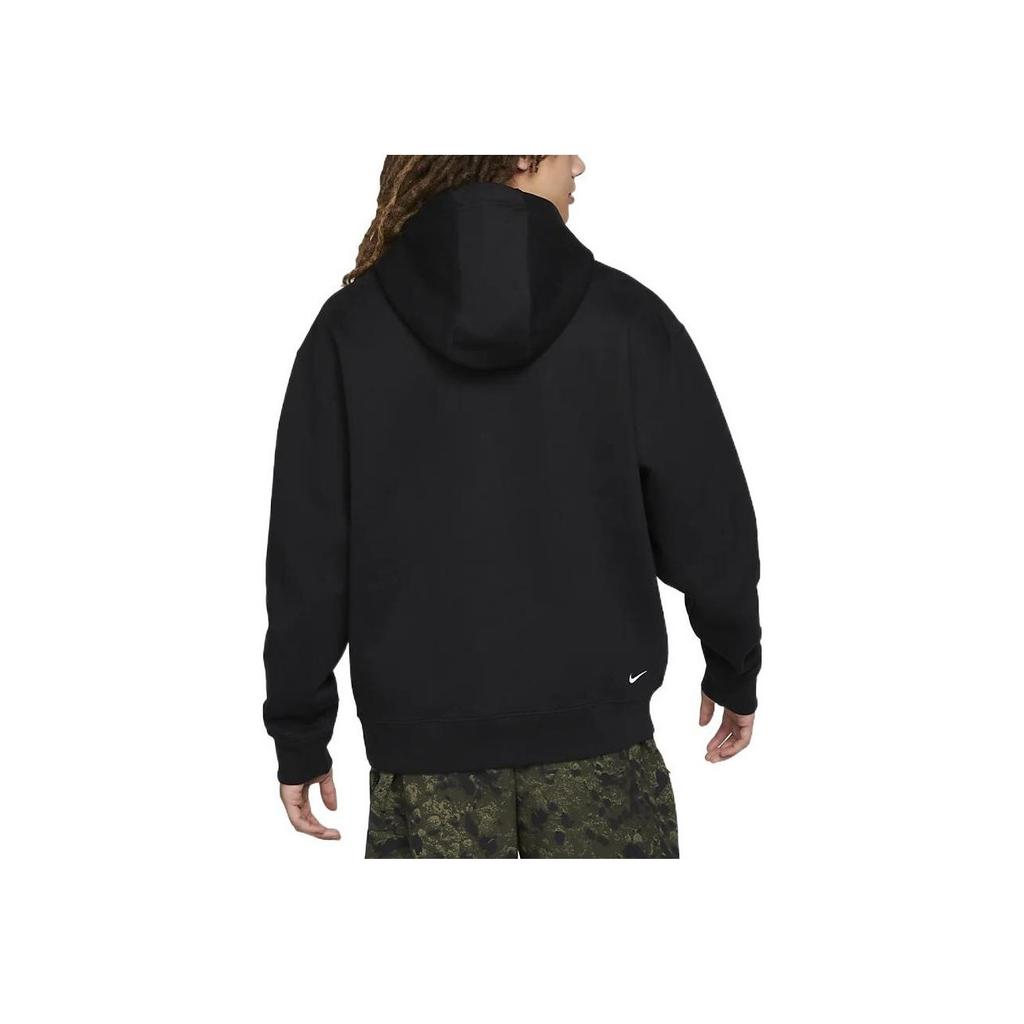 Nike Fleece-Lined Thick Solid Color Loose Pullover Hoodie Unisex Tops Black DZ3393-010
