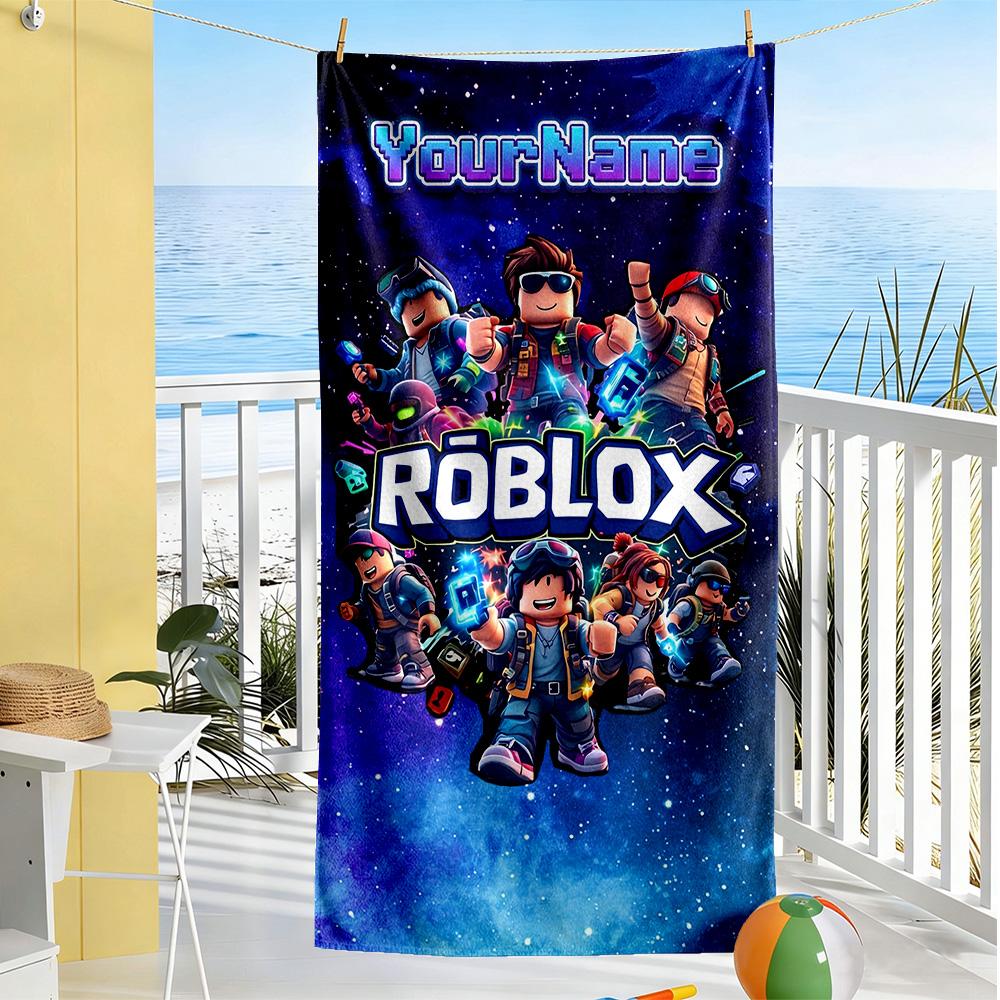 Roblox Personalized Text Beach Towel Quick-Dry Soft Microfiber For Beach Bathroom Outdoor Swimming Pool Camping Picnic Yoga Diving Vacation Accessorie