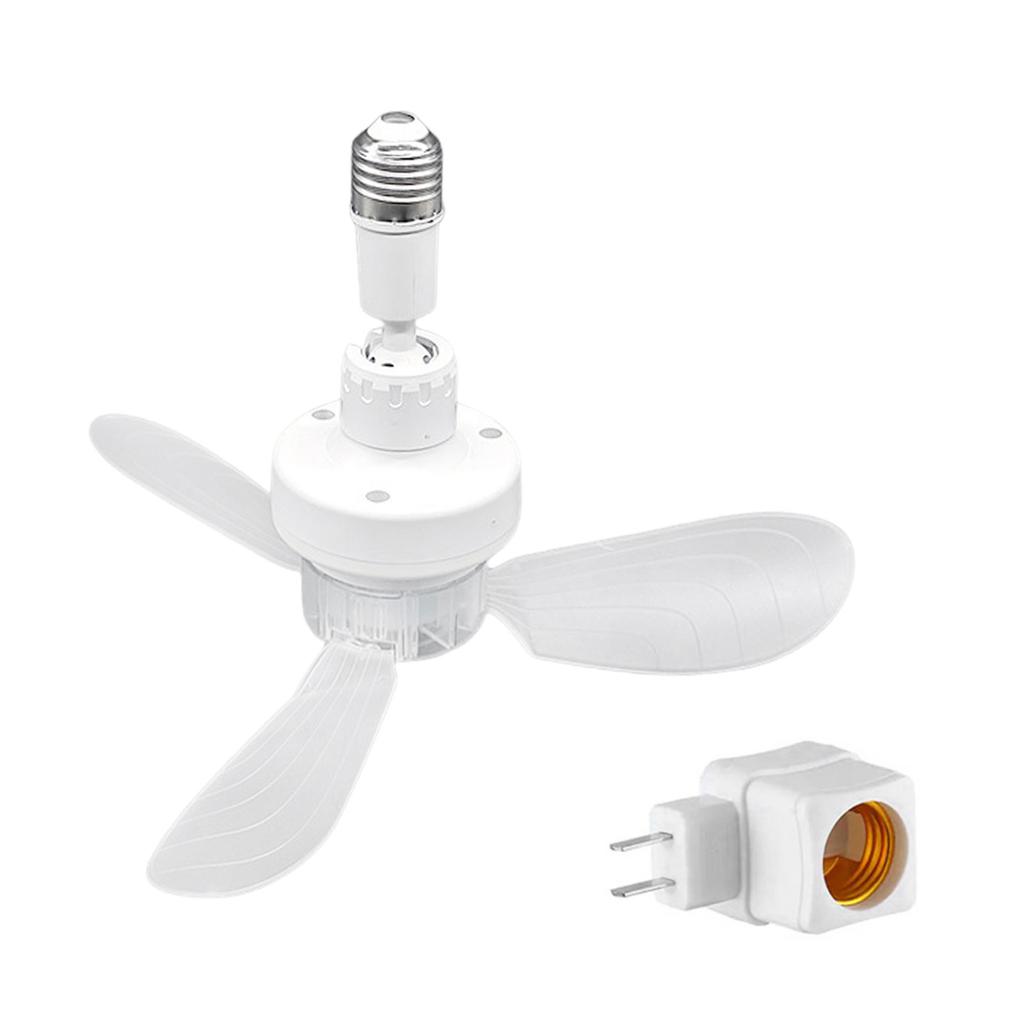 Quiet Operation Mini Ceiling Fan 3 Fan Leaf Design E27 Socket Mount Wide Voltages Compatibility for Indoor Space