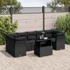 VidaXL Garden Lounge Set 8 Pcs with Cushions Black Braided Resin 3266395